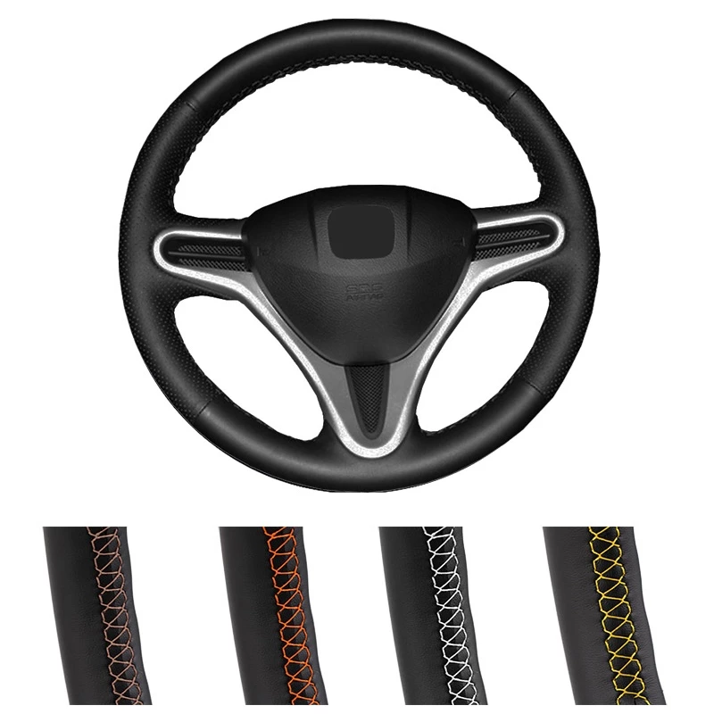 Custom Fit Microfibre หนังพวงมาลัยสําหรับ Honda Fit 2009-2013 City Jazz Insight ลื่น