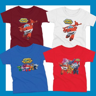 เสื้อยืดเด็ก ลายการ์ตูน super wings ซุปเปอร์วิงส์ เหินฟ้าผู้พิทักษ์ ขายส่ง