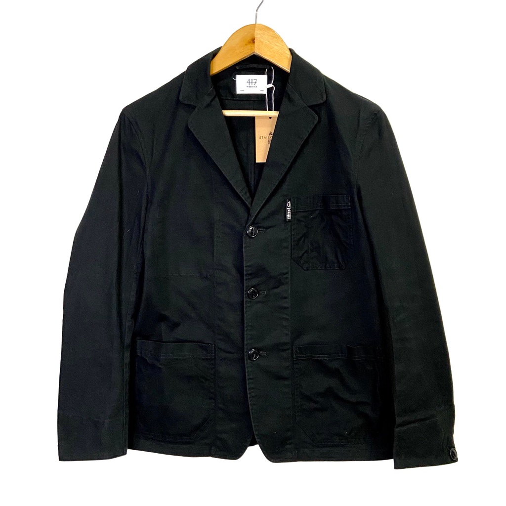 417 BY EDIFICE Men เบลเซอร์ยีนส์ผ้าฝ้ายสีดํา ไซส์ M