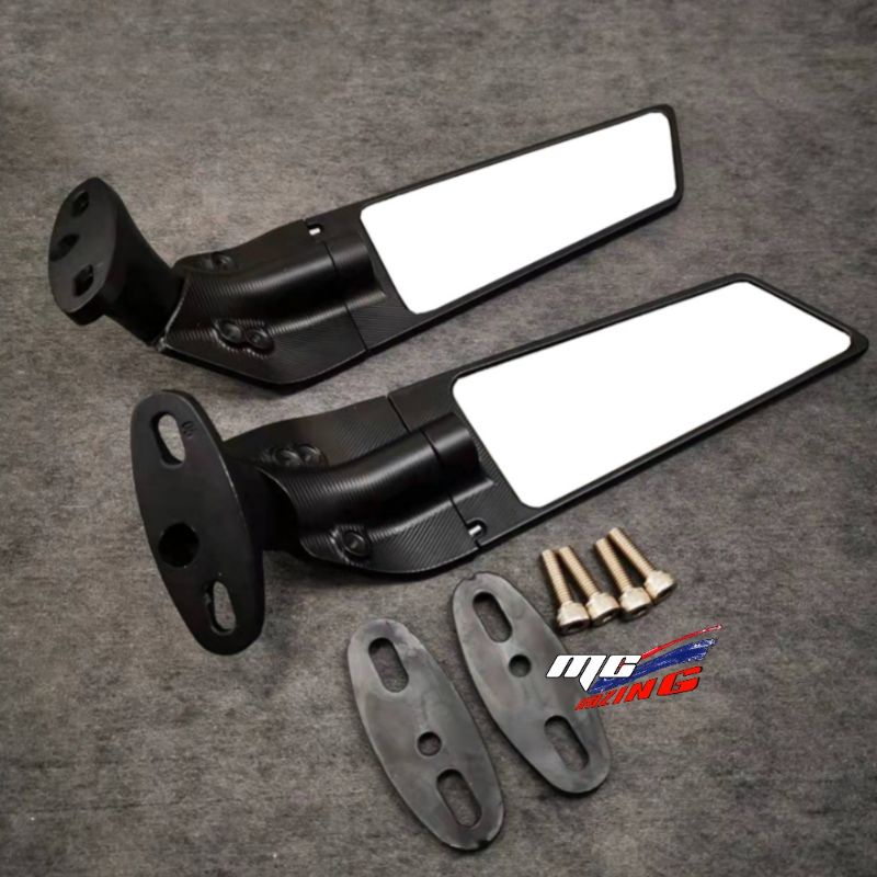 กระจกวิงเลท ใบใหญ่ กระจกวิงเลท  GR150 GR200 R15 zx250 rr cbr650r cbr650f Ninja400 cbr150r มุมมองดีกว
