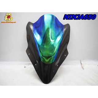 ชิวหน้าแต่ง ปรอทเคฟล่า ตรงรุ่น[NINJA650] ชิวแต่ง อะคริลิค ดำ