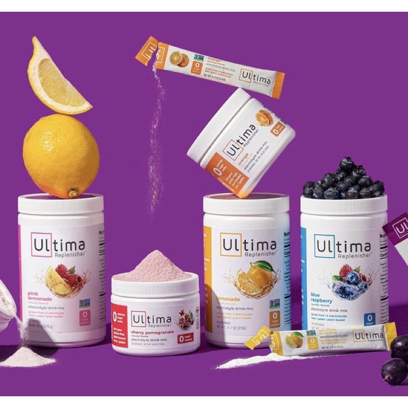 Energy & Isotonic Drinks 2850 บาท พร้อมส่ง Ultima Replenisher Electrolyte Powder รส Grape Raspberry Orange 1 กระปุกทานได้ 90 เสิร์ฟ Nutrilite Food & Beverages