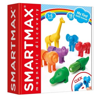 SMARTMAX, My Safari Animals ของเล่นเสริมพัฒนาการ STEM ตัวต่อแม่เหล็ก สำหรับเด็ก 1.5 ปี ขึ้นไป ลิขสิทธิ์แท้จากเบลเยี่ยม