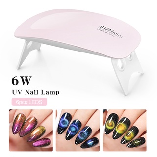 Born PRETTY 6W Uv โคมไฟ Led 6 ชิ้นสีชมพูสีขาวเครื่องเป่าเล็บ Usb สายเคเบิ้ลเครื่องมือทําเล็บ