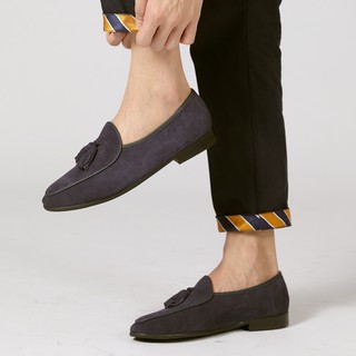 suede belgian loafers