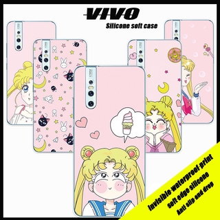 VIVO V7 V7Plus V9 V11 V11Pro V15 V15Pro Siliconeเคสมือถือลายการ์ตูนใสลายเซเลอร์มูน