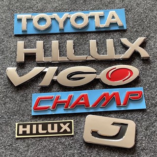 โลโก้ TOYOTA HILUX VIGO CHAMP J สติ๊กเกอร์ HILUX ตัวหนังสือฝาท้าย (จำนวน 6 ชิ้น)