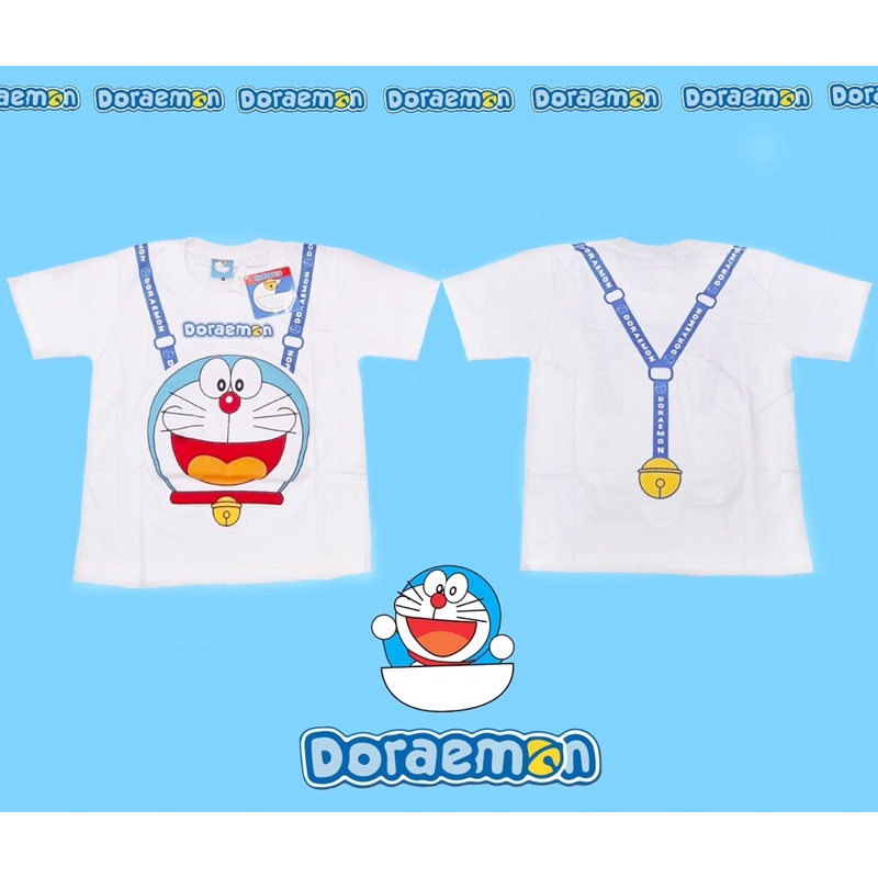 เสื้อยืดโดเรม่อนมีกระเป๋าหน้า[ลิขสิทธ์แท้100%]🔷สกรีนลายหน้า-หลัง🔹