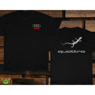 เสื้อยืดสีขาวเสื้อยืด พิมพ์ลายการ์ตูน Audi Quattro Car สไตล์ฮิปฮอป เหมาะกับเล่นกีฬา แฟชั่นสําหรับผู้ชายS-4XL