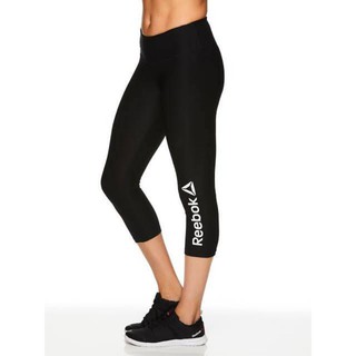 Reebok Womens Quick Capri Branded High Waist Compression Leggings