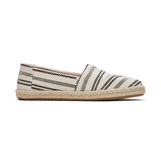 TOMS รองเท้าลำลองผู้หญิง สลิปออน รุ่น Alpargata Rope Natural Global Stripe (CB) รองเท้าลิขสิทธิ์แท้