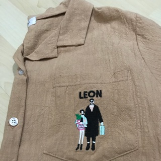 เสื้อเชิ้ตแขนสั้นเกาหลี ลาย Leon เสื้อแนว oversize