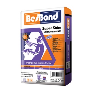 ✨ขายดี✨ BESBOND ปูนฉาบบางแต่งผิว รุ่น GBS005AM00A ขนาด 20 กก. สีเทา 🚚พิเศษ!!✅