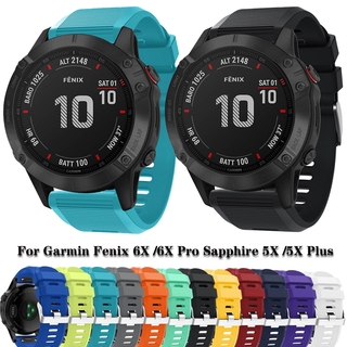 สายนาฬิกาข้อมือซิลิโคนสําหรับ Garmin Fenix 6 X / 6 X Pro Sapphire 5 X / 5 X Plus / Fenix 3 Hr Sport