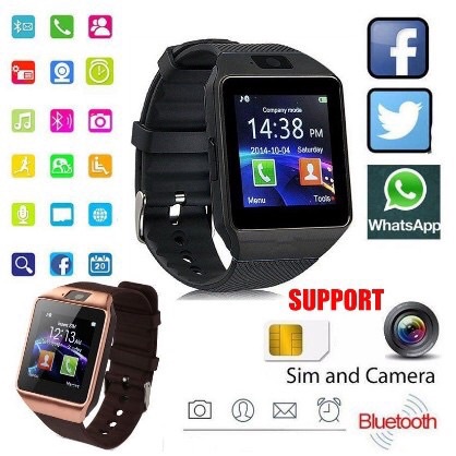 นาฬิกา Smart Watch Phone รุ่น DZ09 กล้องนาฬิกาบูลทูธ ใส่ซิมได้ Bluetooth Smart Watch SIM Card Camera นาฬิกาโทรศัพท์