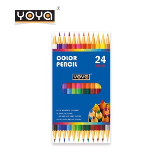 YOYA สีไม้ ดินสอสี สีไม้สองหัว 24 สี คุณภาพเยี่ยม รุ่น 561-24 (จำนวน 1 กล่อง)