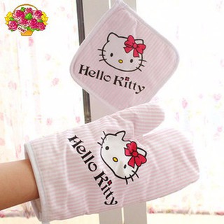 ถุงมือกันความร้อน และแผ่นกันความร้อน 2 ชิ้น/ชุด  Hello Kitty