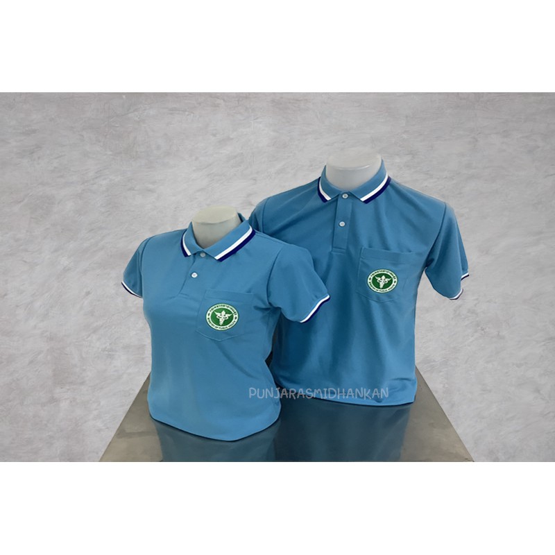 เสื้อโปโล สาธารณสุขสีฟ้าหญิง/ชาย ผ้านิ่มเนื้อดีงานคุณภาพ