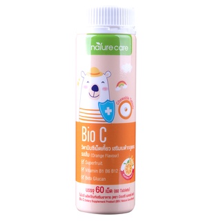 BSC Nature Care Bio C ไบโอซี วิตามินซีเคี้ยวรสส้ม สำหรับเด็ก บรรจุ 60เม็ด