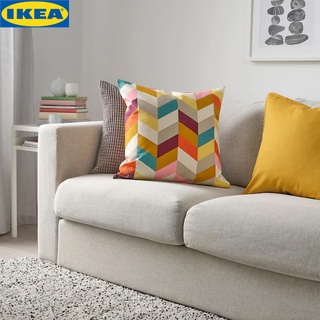 IKEA HANNELISE ฮันเนลีส หมอนอิง, หลากสี ผ้าฝ้ายเป็นวัสดุธรรมชาติที่ให้สัมผัสนุ่ม ดูแลรักษาง่าย 50x50 ซม.