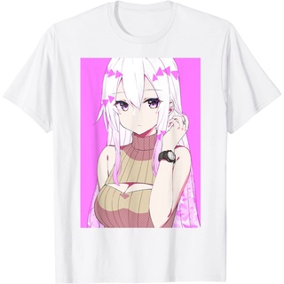 เสื้อยืด ผ้าฝ้าย พิมพ์ลายอนิเมะ Lewd Waifu สีชมพูพาสเทล สไตล์ญี่ปุ่น สําหรับผู้ชาย