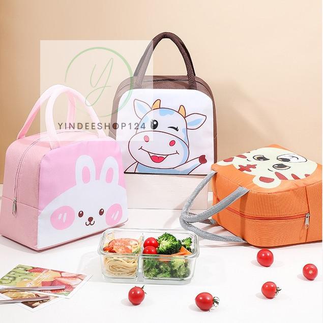 มาใหม่ พร้อมส่ง! กระเป๋าใส่กล่องข้าว กระเป๋าเก็บอุณหภูมิ ลายการ์ตูน  Lunch Bag กระเป๋าปิกนิก มีหลายลายให้เลือก