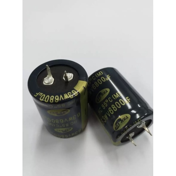 6800UF/63V คาร์ปาซิลเตอร์ คุณภาพเกรดเอ จำนวน 2 ตัว