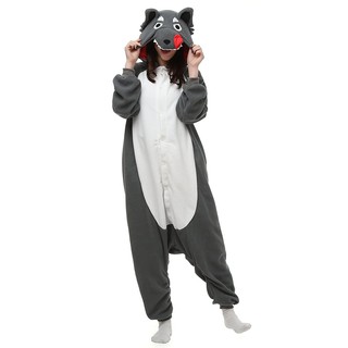 Mascot Timber wolf Onesie ชุดนอนคอสเพลย์ ชุดแฟนซี ปาร์ตี้คริสต์มาส สําหรับทุกเพศ