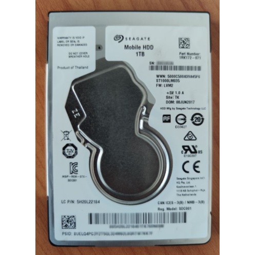 HDD 2.5" 1 TB มือสอง คละยี่ห้อ-รุ่น ราคาถูก ผ่อนได้ (ฮาร์ดดิสก์โน๊ตบุ๊ค)  Seagate, Toshiba