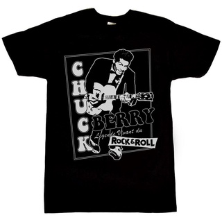 เสื้อยืดโอเวอร์ไซส์เสื้อยืดลําลอง ผ้าฝ้าย แขนสั้น คอกลม พิมพ์ลาย Chuck Berry Legend Of Rock And Roll สไตล์เกาหลี สําหรับ