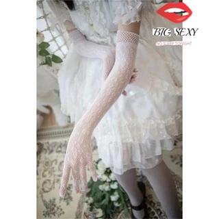 ถุงมือ ผ้าลูกไม้ซีทรู พร้อมส่ง ดำ ขาว S-203 ราคาส่ง