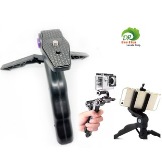 Universal Mini Handheld Desktop Tripod Stabilizer with 360Degree Rotation Phone Clip Holder for GoPro SJCam YI and phone