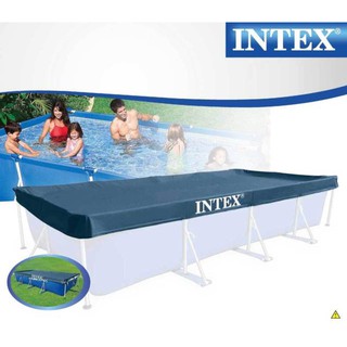 ผ้าคลุมสระน้ำขนาดใหญ่ทรงเหลี่ยม Metal Frame pool Intex-28039