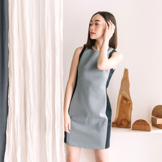 RMVCollection Alicia Contrast Dress สี BLUE