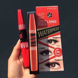 SIVANNA 5X LONG WATERPROOF MASCARA SUPER MODEL DEEP BLACK ซิเวนน่า มาสคาร่า 2 หัว #HF893