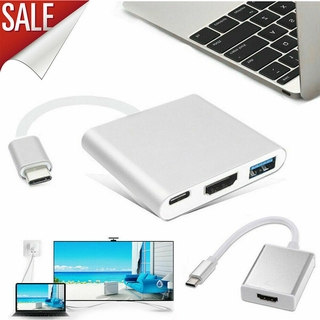 3.0 ฮับ อะแดปเตอร์ สายชาร์จโทรศัพท์ แบบ 3 in 1 หรือ Macbook / แบบสากล Type-C USB 3.1 สายแปลง Type C เป็น USB-C 4K HDMI USB