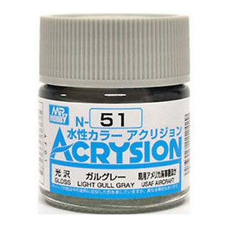 Mr.Hobby สีสูตรน้ำ Acrysion N51 Light Gull Gray สีน้ำสำหรับพลาสติกโมเดล กันพลา