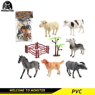 Monster โมเดลฟิกเกอร์ Pvc รูปสัตว์ป่า แพนด้า เสือ ม้าลาย สิงโต ยีราฟ ช้าง แรด ฮิปโป ของขวัญ สําหรับเด็กก่อนวัยเรียน อายุ 3 ปี 6-12 ชิ้น