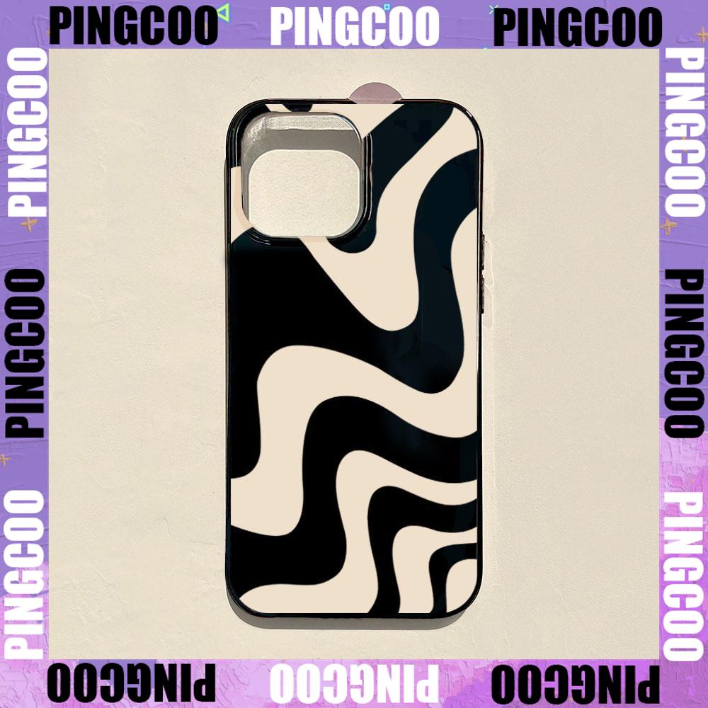 PingCoo - Candy Case For iPhone 14 13 12 11 Plus Pro Max XR TPU Soft Case Zebra Print Glossy Case Camera Protection Shockproof Back Cover
