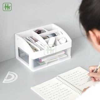 🔥ฟรีสติ๊กเกอร์🔥 ลิ้นชักอเนกประสงค์ สำหรับจัดเก็บของ ดีไซน์มินิมอล ชั้นวางเครื่องสำอาง ชั้นวางเครื่องเขียน HT