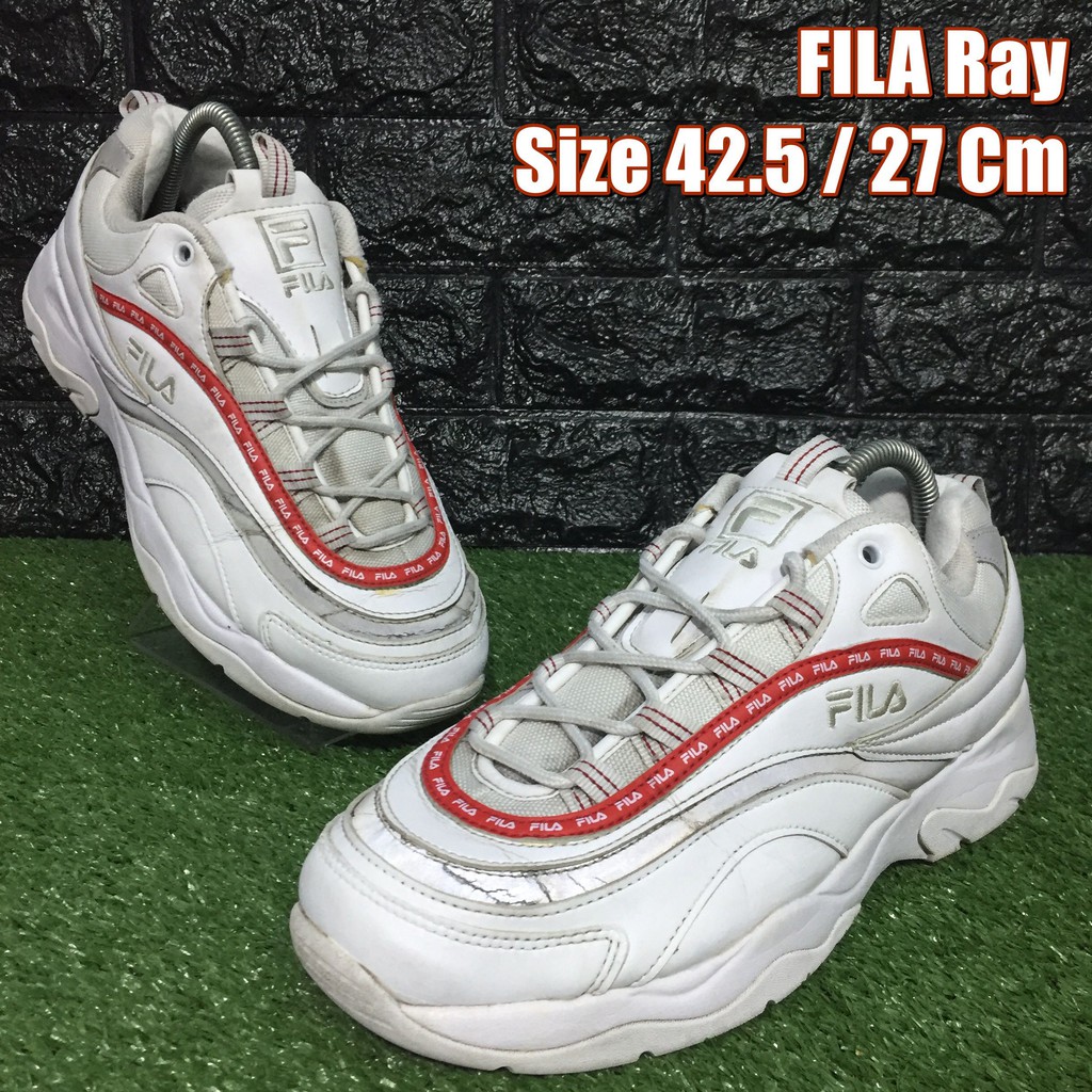 ‼️ส่งฟรี🚚 FILA Ray รองเท้าผ้าใบมือสอง Size 42.5 / 27 Cm