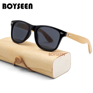 BOYSEEN แว่นกันแดดไม้แว่นกันแดดไม้ไผ่ผู้ชายและผู้หญิงแว่นตาขับรถกีฬาทั่วไป 1501