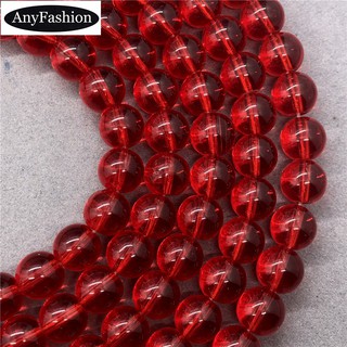 Red Quartz Crystal Beads 4-12mm Diy for Handmade Bracelet Jewelry 红色水晶散珠圆珠