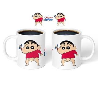 แก้วกาแฟเซรามิกลายการ์ตูนชินจัง 400 มล. สําหรับทําอาหารเช้า