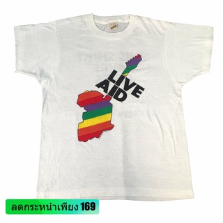 ใหม่ เสื้อยืดลําลอง แขนสั้น พิมพ์ลาย Live Aid Thiaves Lives 1985 Concert Freddie Mercury สไตล์วินเทจ แฟชั่นสําหรับผู้ชาย