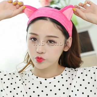 ที่คาดผมมล้างหน้า ที่คาดผมแต่งหน้า ที่คาดผมน่ารัก ยางรัดผมหูแมว Korean cat ear headband