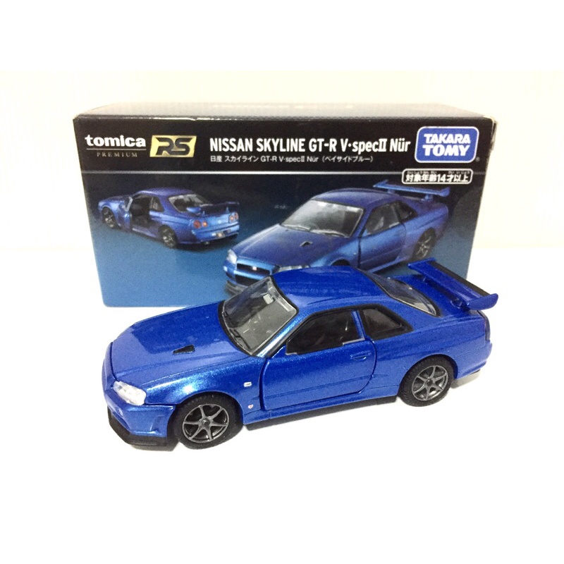 โมเดลรถยนต์ รถโมเดล Nissan R34 Vspec II  car model Tomy Takara  1:43