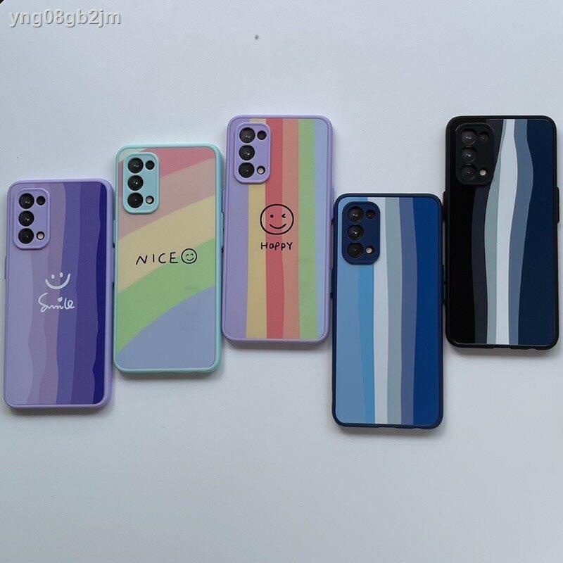 vivo เคสโทรศัพท์ oppoﺴ℡CASE vivoY31เคสสีรุ้งกันกล้องสกรีนVIVO Y31-Y91c-OPPO-Reno5G-F11pro