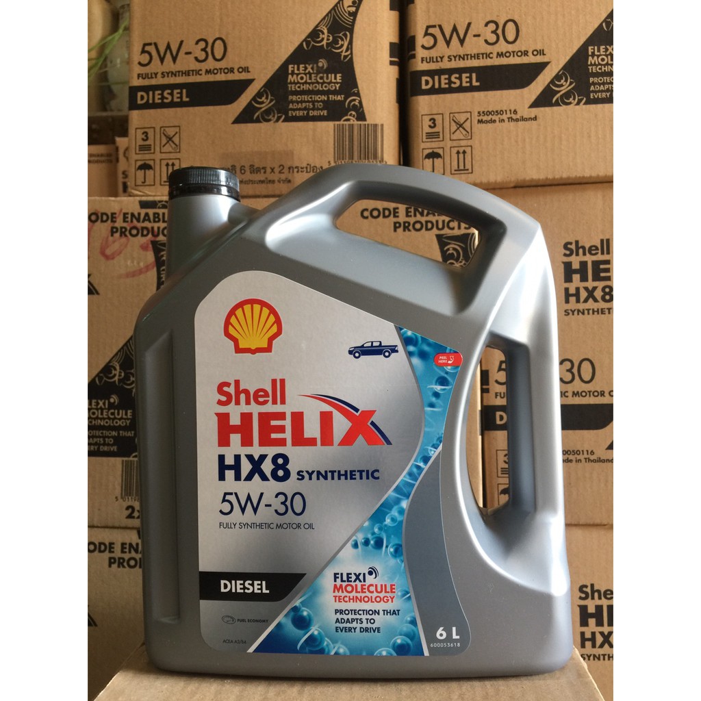 SHELL น้ำมันเครื่อง สังเคราะห์แท้ 100% Helix HX8 ดีเซล 5W-30 ( 6 ลิตร )