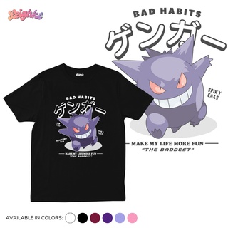 Pokemon Gengar Shirt 『Cotton Spandex』  Leighkt Collectionเสื้อยืด เสื้อยืดสีพื้น